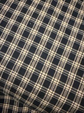 Vintage Black Plaid Fabric Bolt Piece Cotton